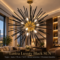 Осветително тяло Luxuty Black SUN черно+златно
