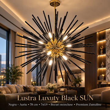 Осветително тяло Luxuty Black SUN черно+златно