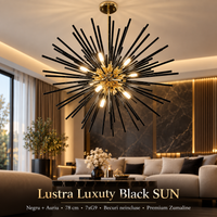 Осветително тяло Luxuty Black SUN черно+златно