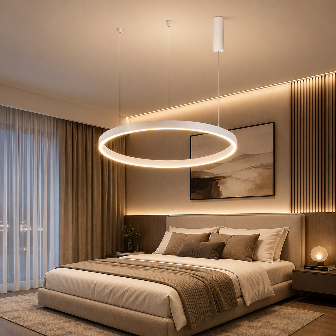 LED осветително тяло пендел TULLIO 60cm White 1 сегмент еквивалент 300W