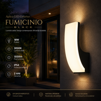 LED аплик за външен монтаж 18W Fumicinio Black