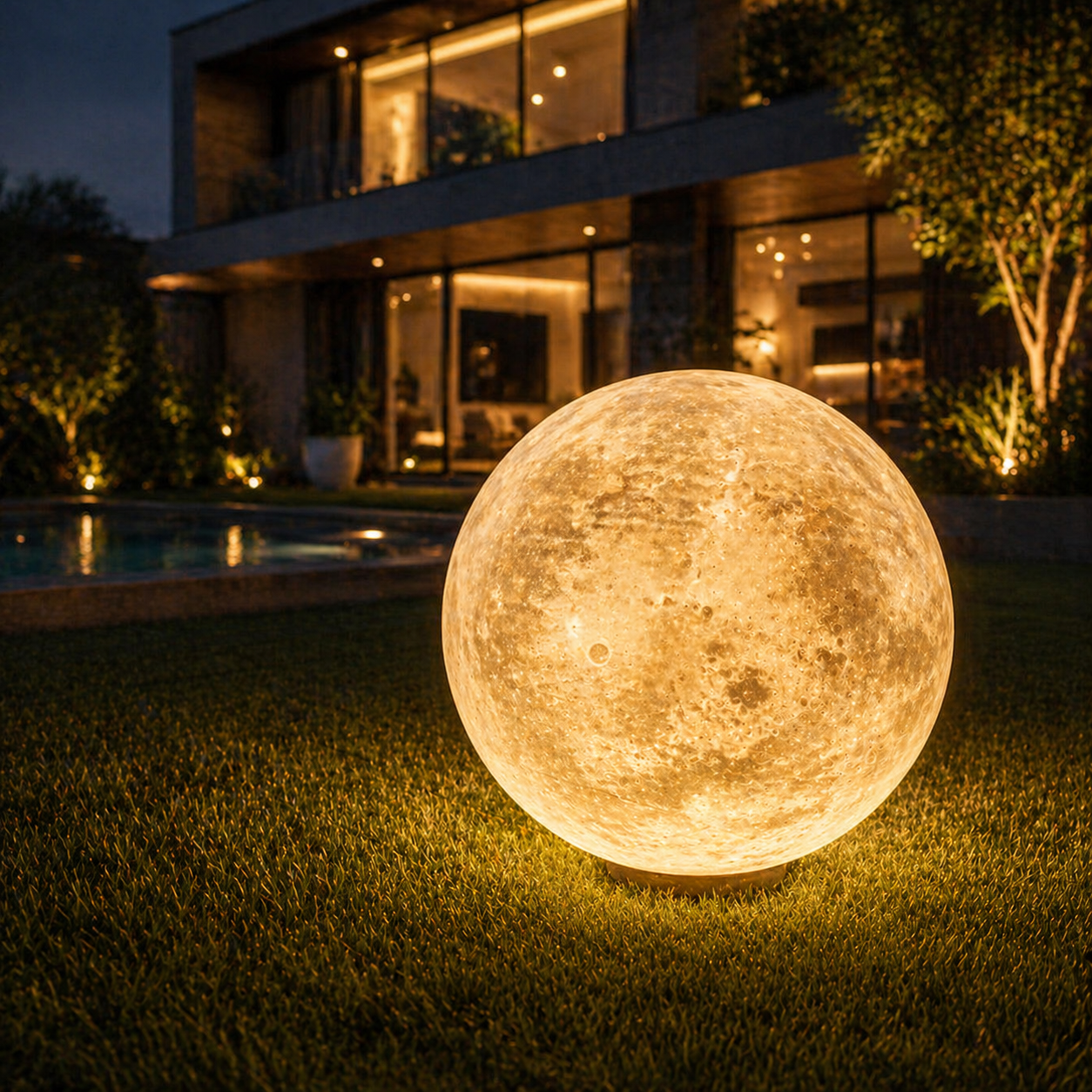 Матово външно абажурно кълбо MOONGLOW 80CM