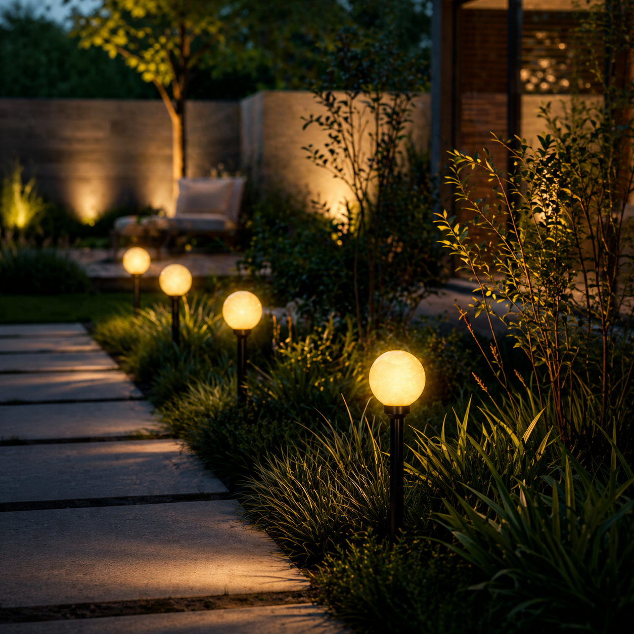 LED градински стълб MoonLight GLOB със соларно зареждане 50CM