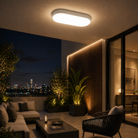LED аплик 8W овален BAT бял външен ултратънък еквивалент 70W