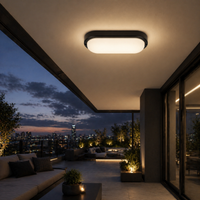 LED овален аплик BAT Черен 12W за външна употреба – еквивалент 100W