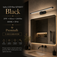 LED аплик за баня 20W 60cm Черен KINKIET