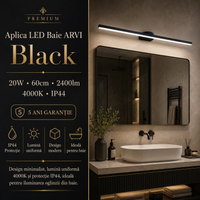 LED аплик за баня 12W 40cm Черен KINKIET