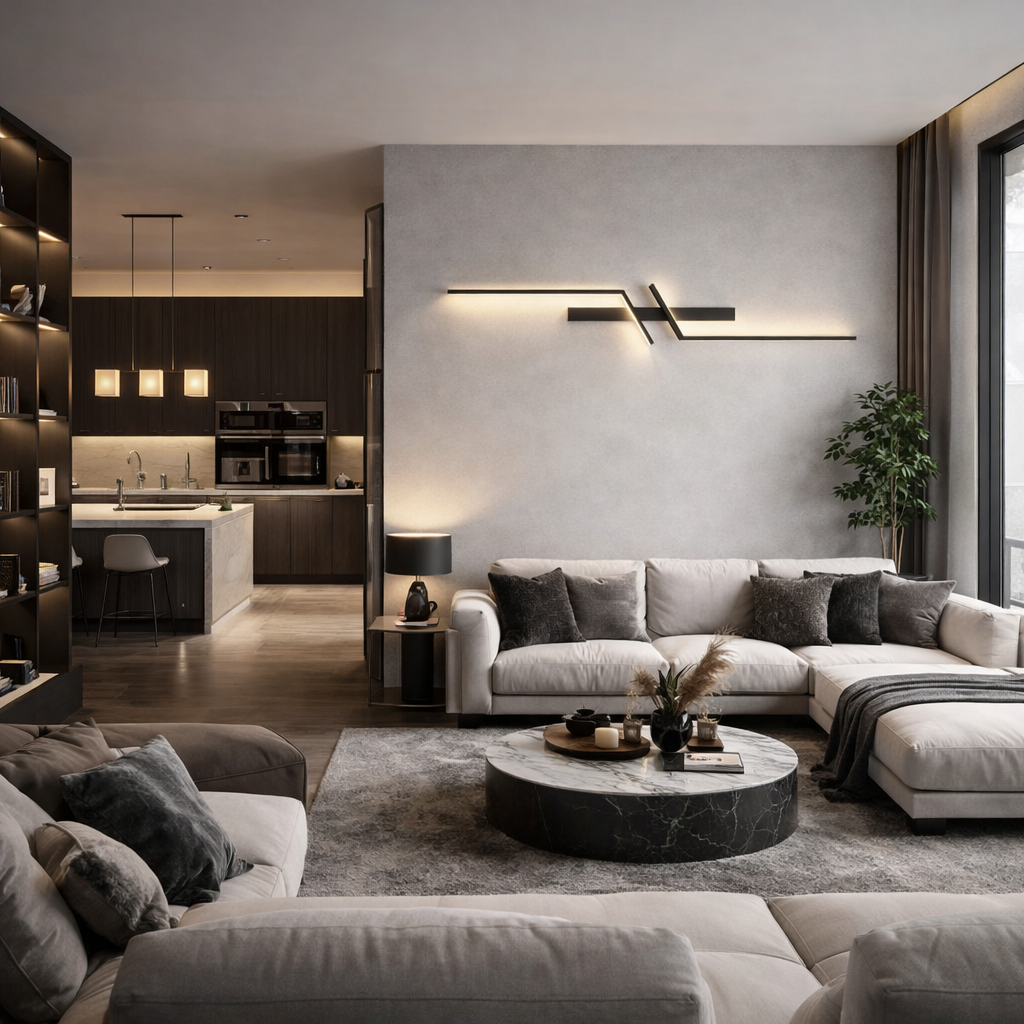 LED аплик Modern Lines Black 100cm Еквивалент 200W