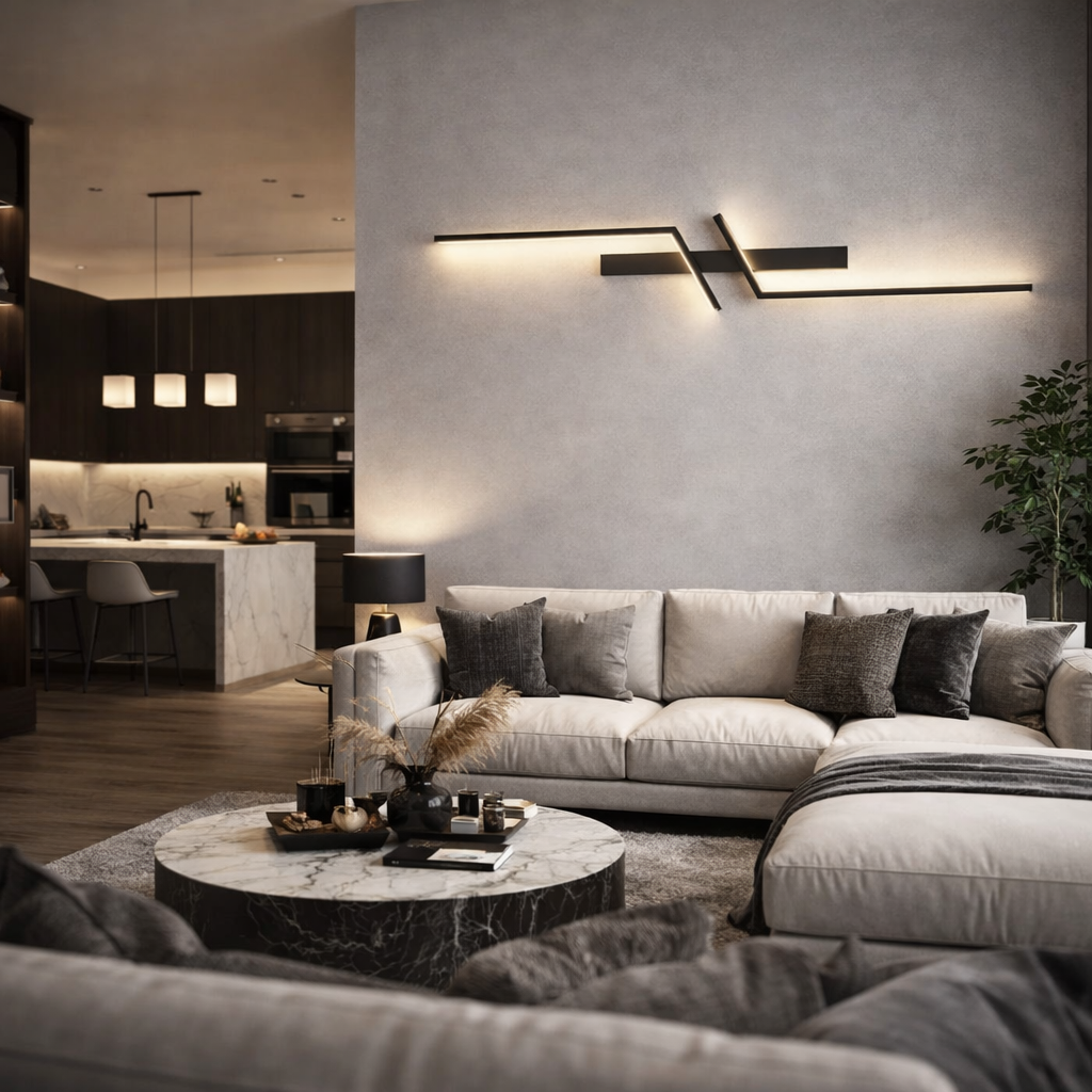 LED аплик Modern Lines Black 100cm Еквивалент 200W