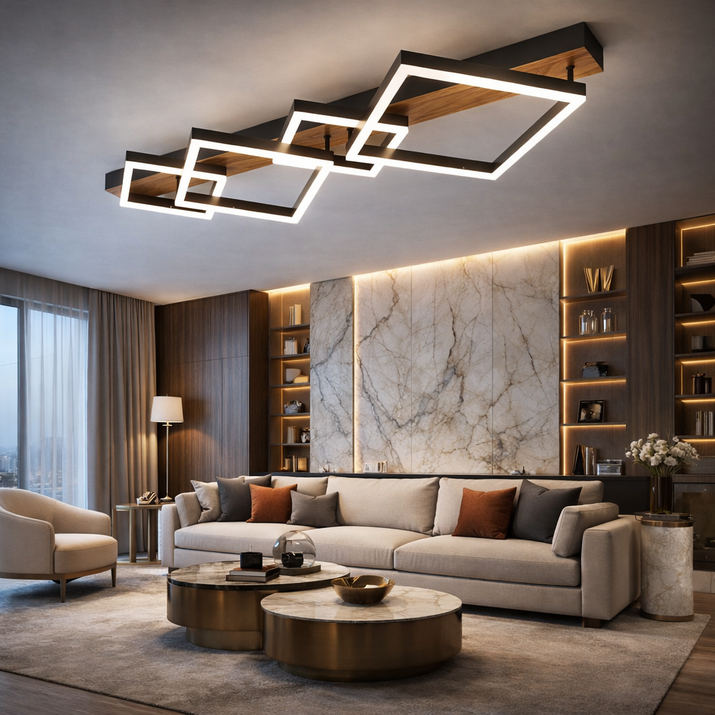 LED осветително тяло за таван Zenn, еквивалент 800W, с дистанционно управление G4225
