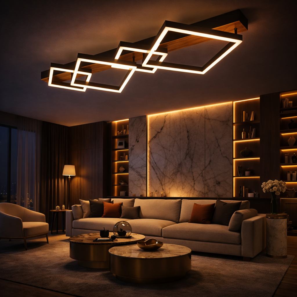 LED осветително тяло за таван Zenn, еквивалент 800W, с дистанционно управление G4225
