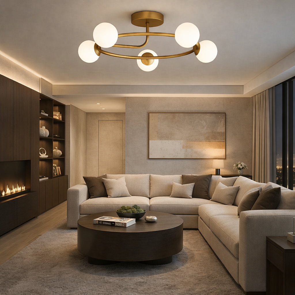 Осветително тяло Абажур 5xE27 Gold Elegance