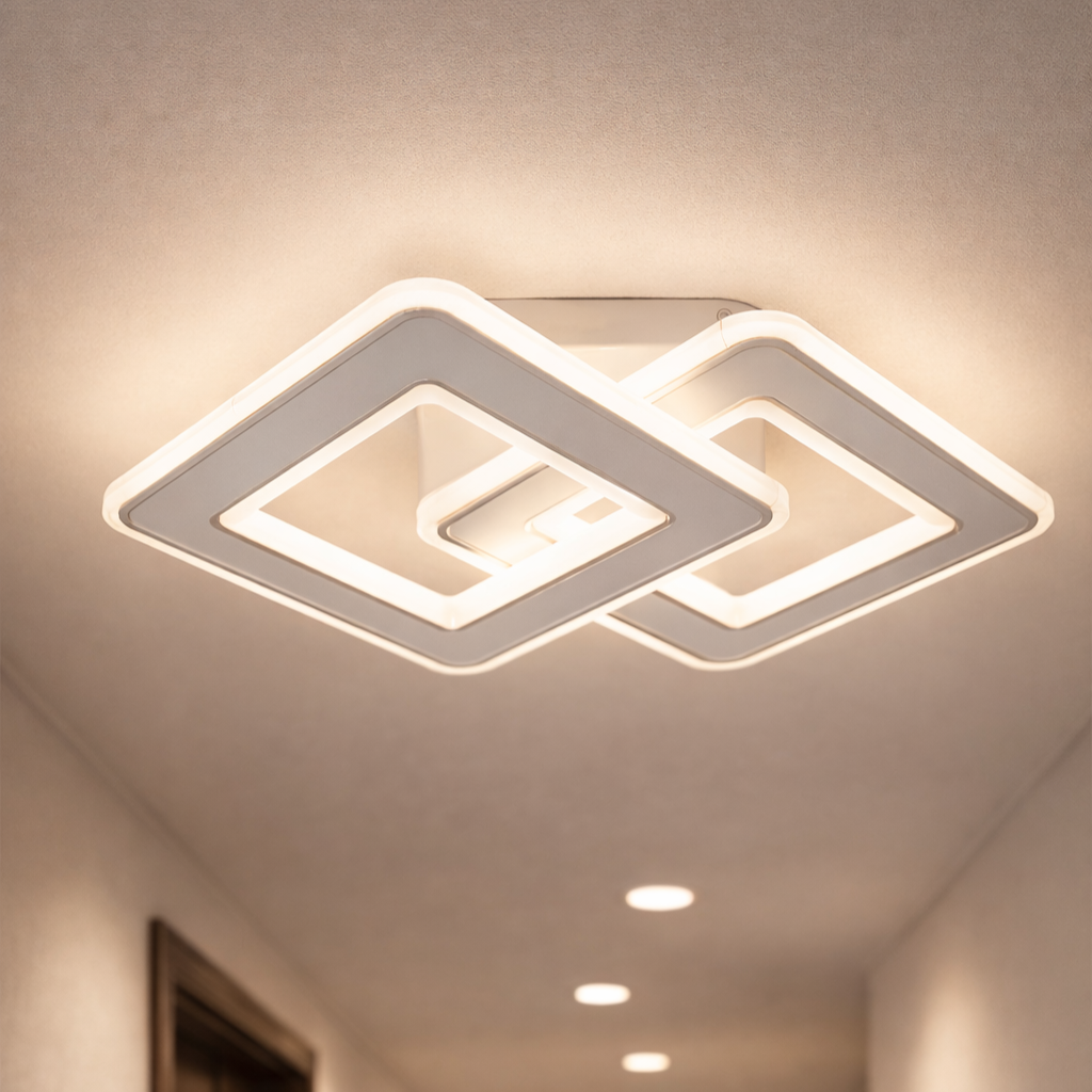 LED Аплик Square GRIDLINE Бял – Еквивалент 300W с дистанционно