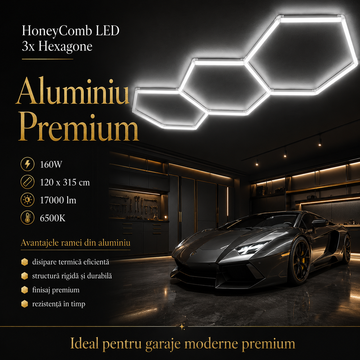 HoneyComb LED шестоъгълно осветление PREMIUM алуминиева рамка