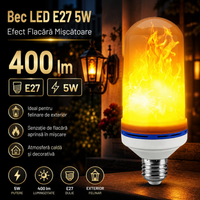 LED крушка E27 5W ефект пламък