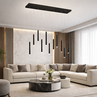 LED осветително тяло висящо Luxury Tubular Black еквивалент 400W