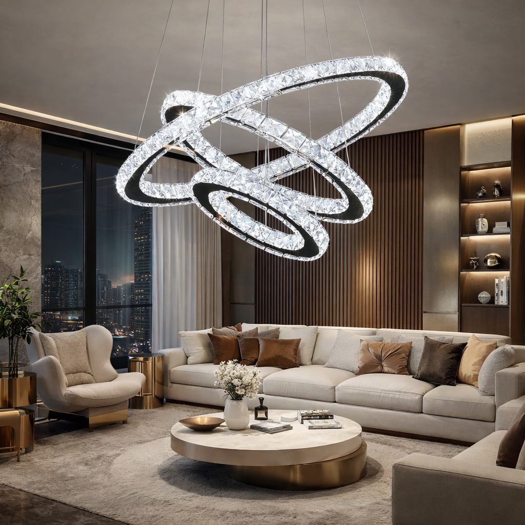 LED осветително тяло 3 сегмента CRISTAL SLIM еквивалент 600W с дистанционно