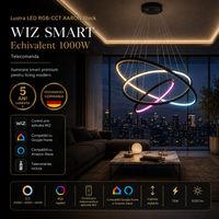 LED осветително тяло RGB-CCT AARON Black WIZ SMART Еквивалент 1000W Дистанционно управление