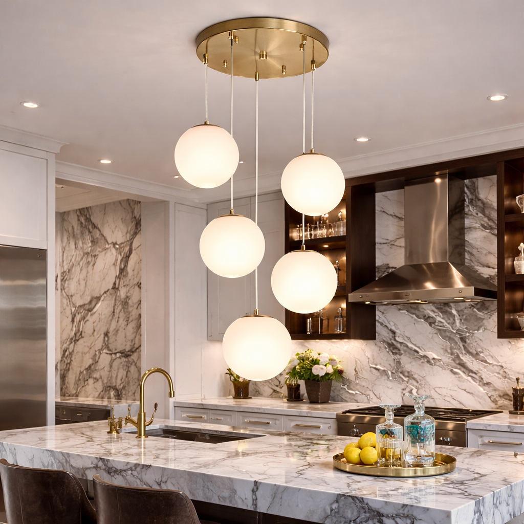 Осветително тяло Абажур Мат GOLD LUXURY STAIRCASE 5XE27