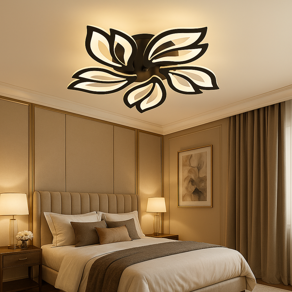 LED осветително тяло ANEMONE Black Еквивалент 500W Дистанционно управление
