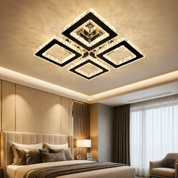 LED осветително тяло 96W 2+2 SQUARE кристал с дистанционно
