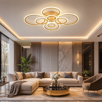 LED осветително тяло Circle 4+4 Gigant Gold Еквивалент 1000W Дистанционно