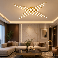 LED осветително тяло 8 Modern LINES Gold Еквивалент 1000W Дистанционно