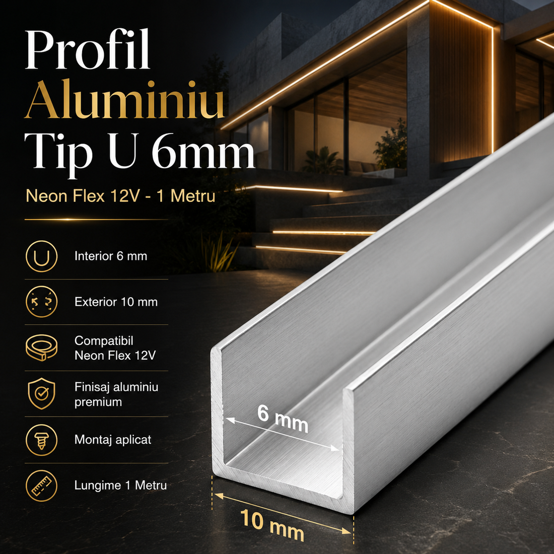 Алуминиев профил Neon Flex Slim 12V 1 метър