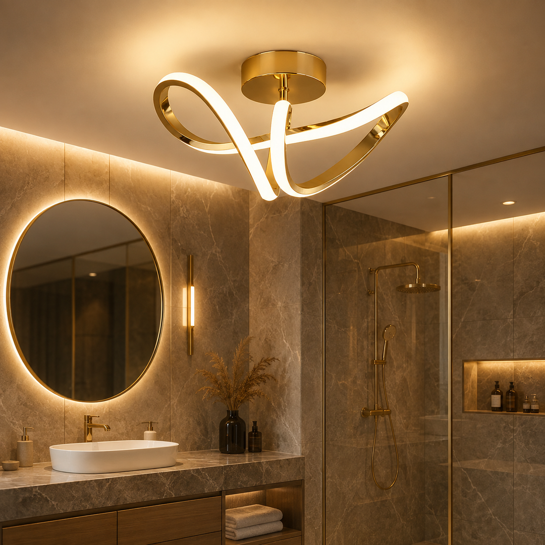 LED аплик Serpent Gold еквивалент 200W