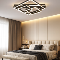 LED осветително тяло ALLIS SQUARES Black Еквивалент 800W С дистанционно