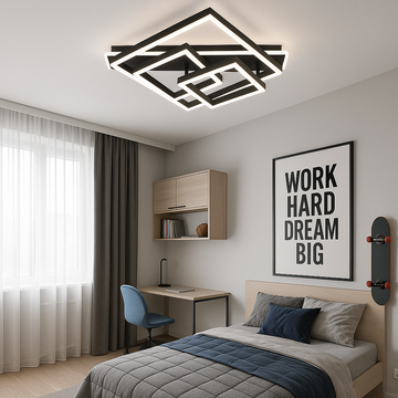 LED осветително тяло ALLIS SQUARES Black Еквивалент 800W С дистанционно