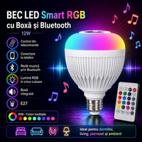 Смарт LED RGB крушка с високоговорител, Bluetooth и дистанционно