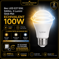 LED крушка E27 10W 3 функции матов глобус
