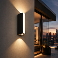 LED аплик за външен монтаж 8W Черен осветяване в 3 ъгъла