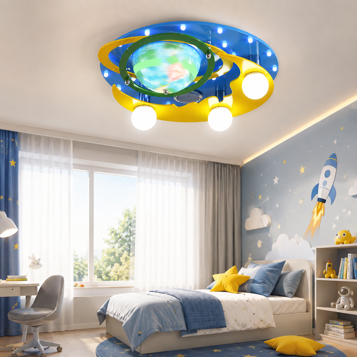 LED осветително тяло 50W EARTH Blue с тонколона и Bluetooth