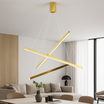 LED осветително тяло 3 Geometric GOLD LINES висящо Еквивалент 400W