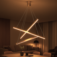 LED осветително тяло 3 Geometric GOLD LINES висящо Еквивалент 400W