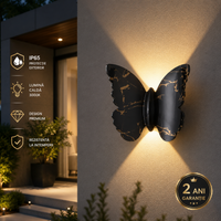LED аплик 6W за външен монтаж BUTTERFLY Black C207BK