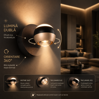 Аплик LED Orbit 3 вида светлина от бутон, димируем