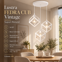 Осветително тяло FEDRA CUB БЯЛ винтидж кръгъл корпус