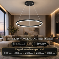 LED осветително тяло WONDERLAND Black 1 сегмент еквивалент 300W
