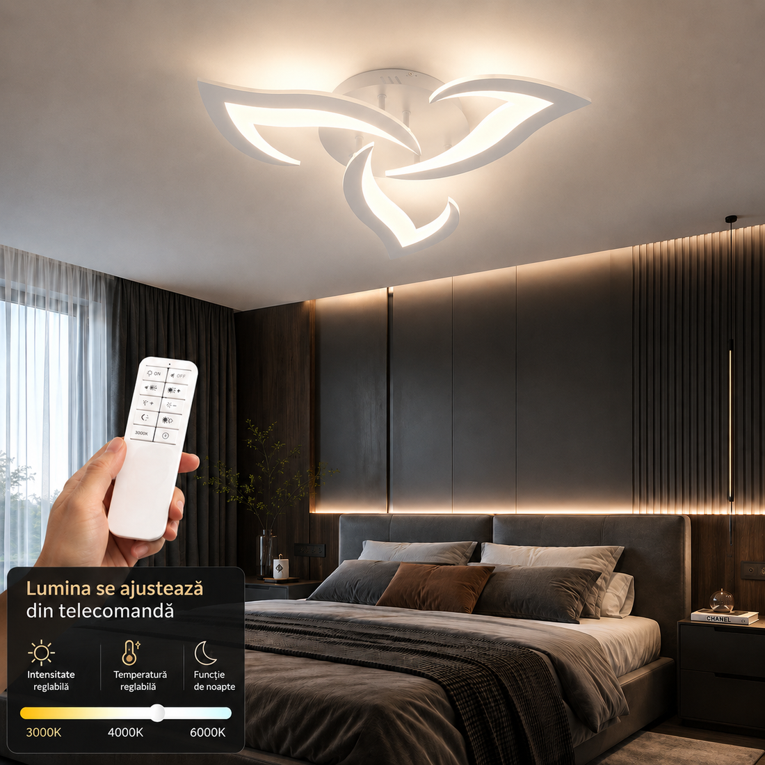 LED осветително тяло Mini Narcisse Еквивалент 250W с дистанционно