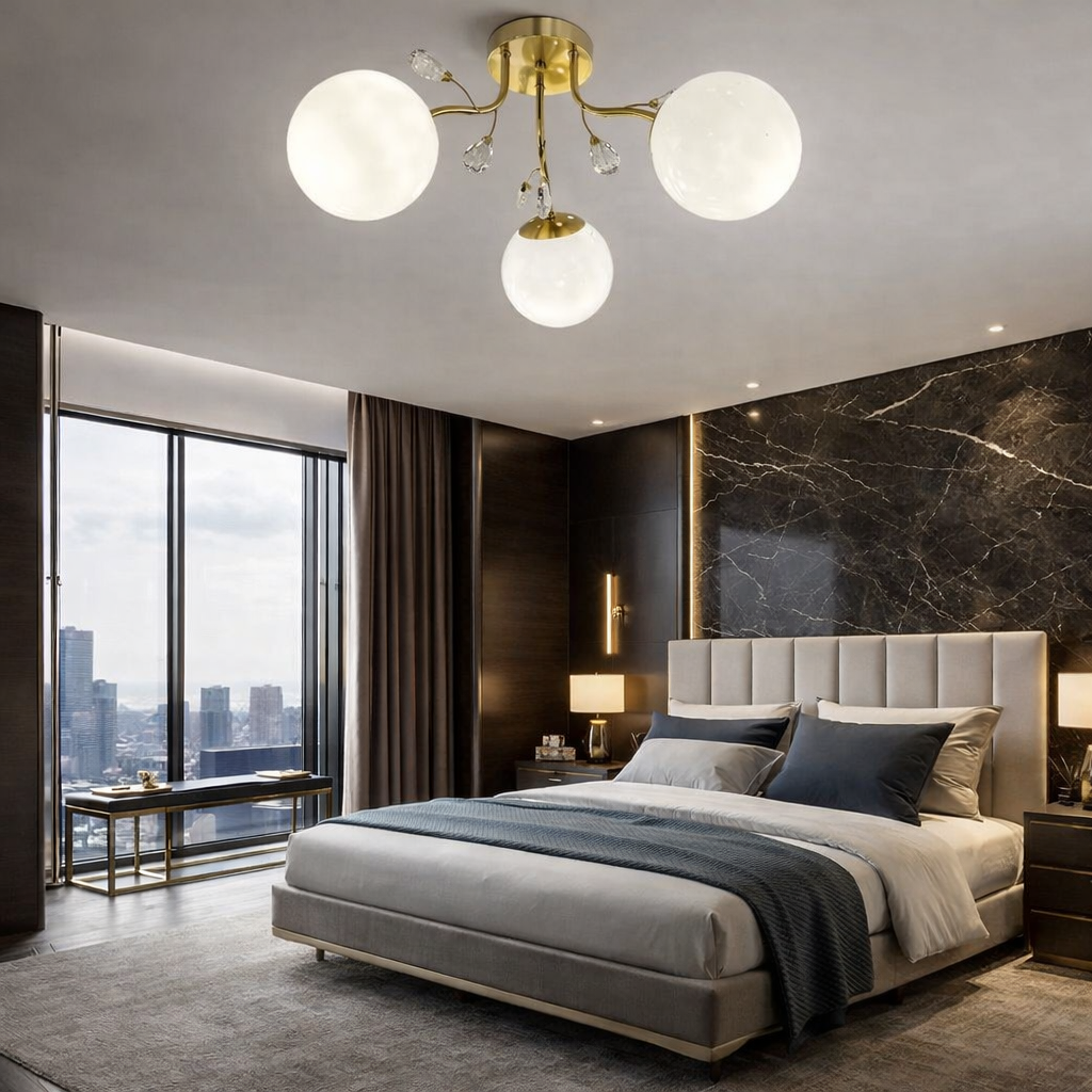 Осветително тяло Абажур Мат Приложно 3xE27 Gold Glamour