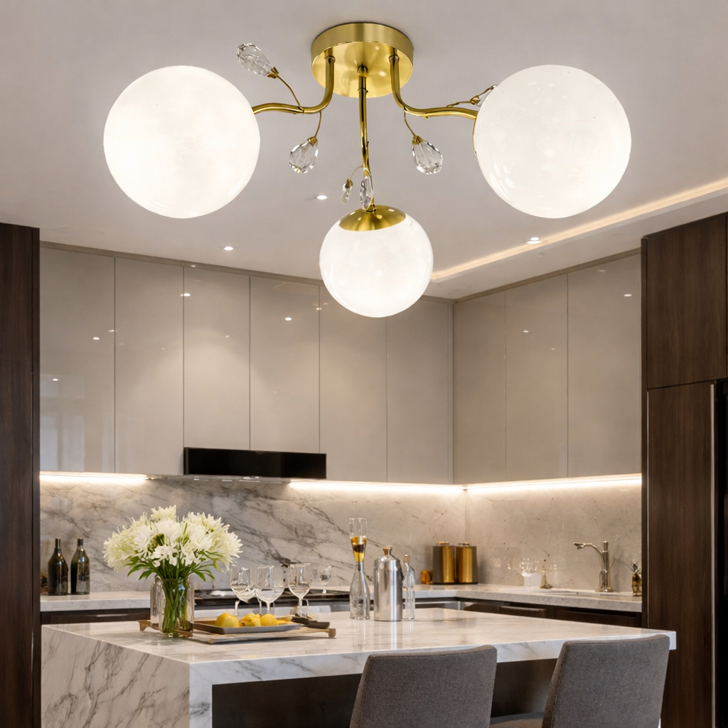 Осветително тяло Абажур Мат Приложно 3xE27 Gold Glamour