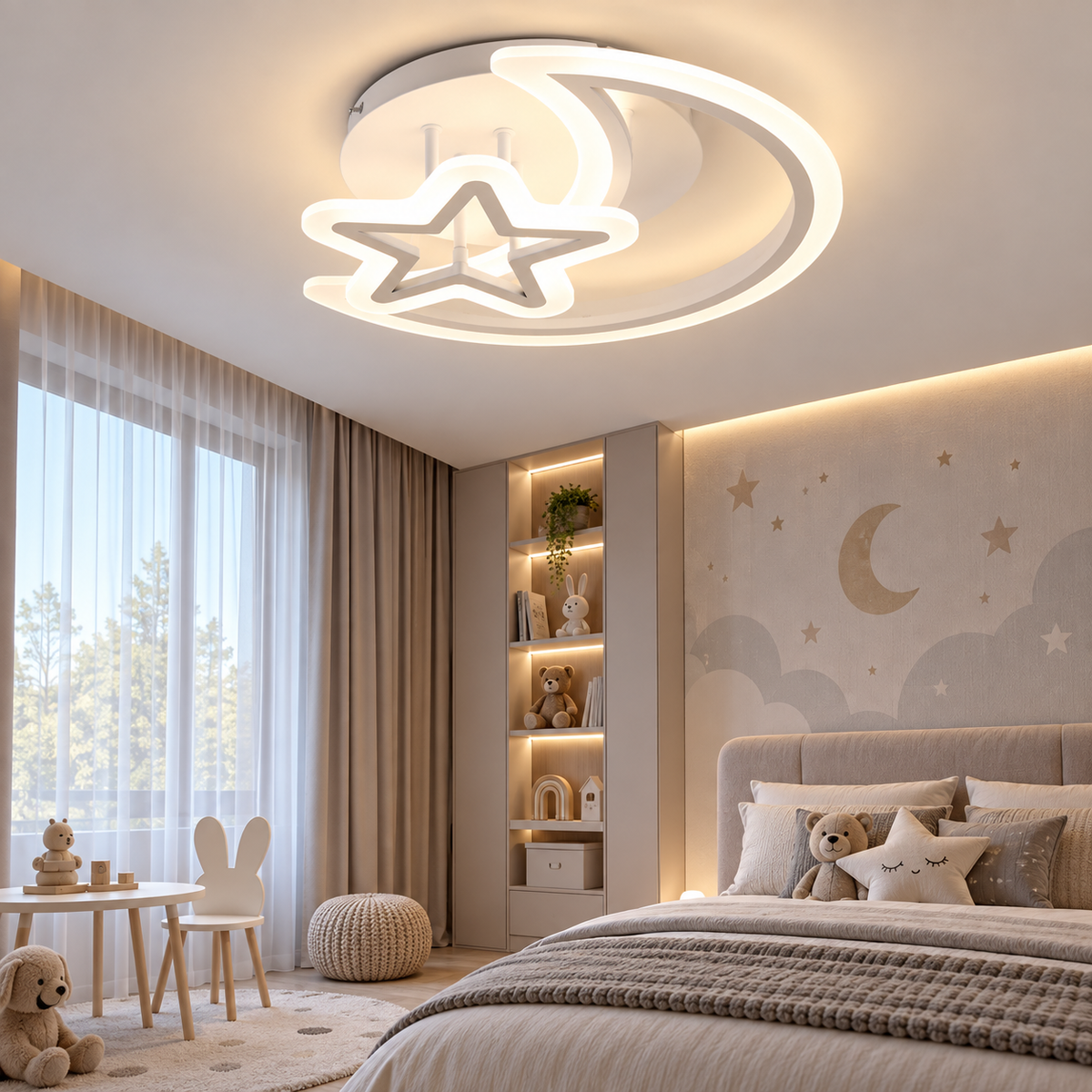 LED осветително тяло SEMILUNA Бяло Еквивалент 400W Дистанционно