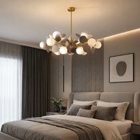 Осветително тяло висящо SELVA Gold & Grey матов абажур