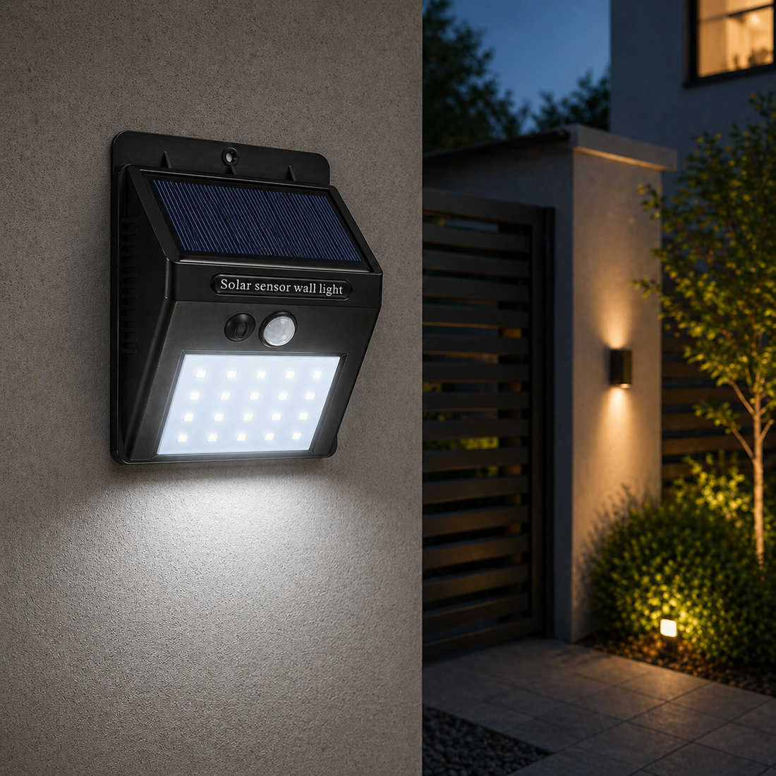 LED соларен външен аплик със сензор 20 SMD