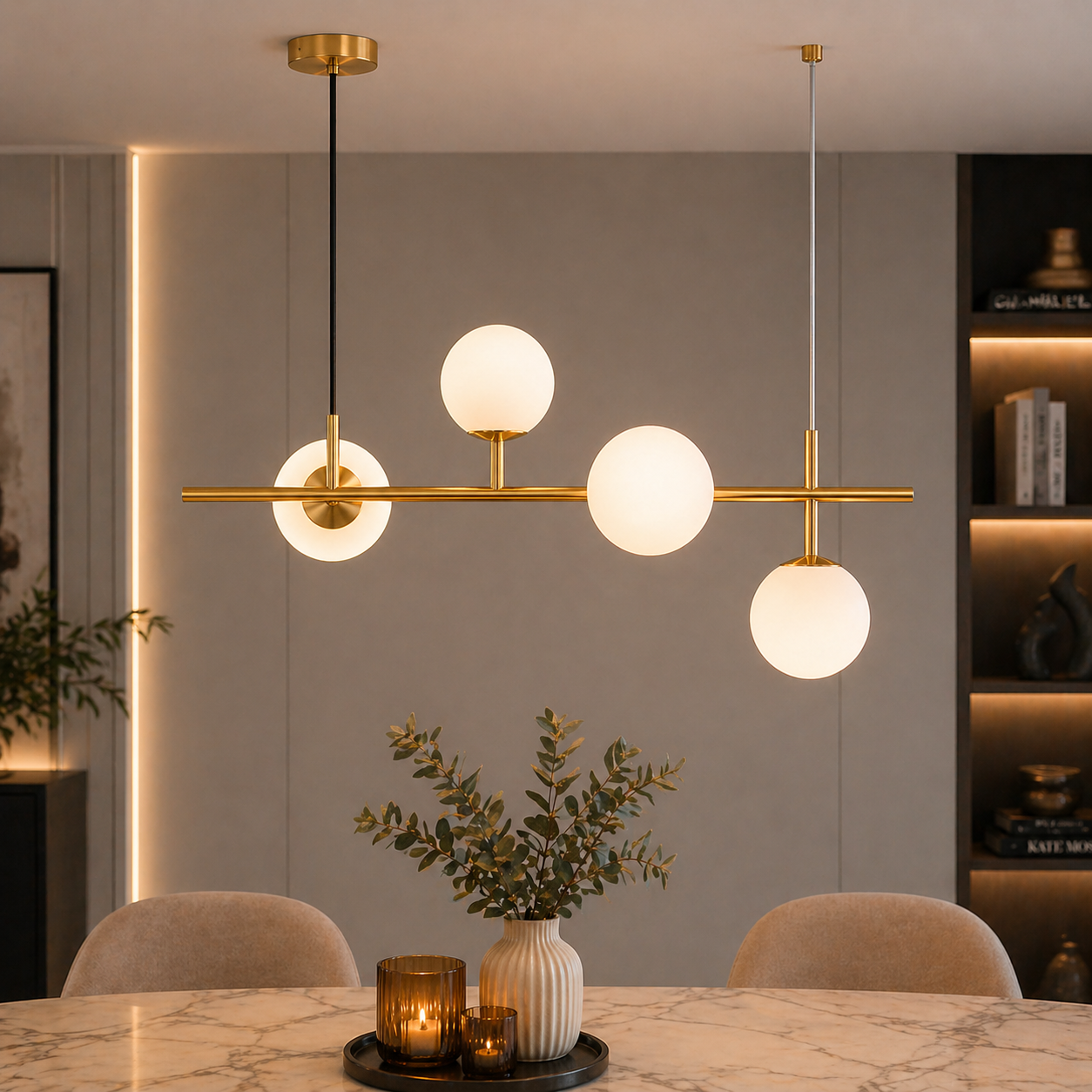 Осветително тяло Абажур MAT GOLD Линейно 4XE27