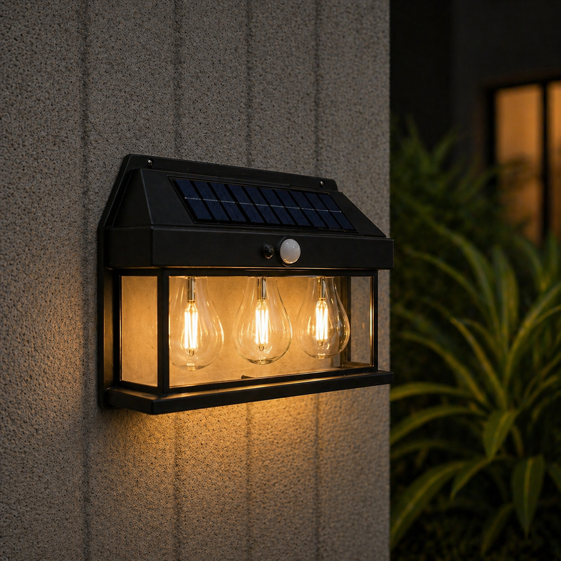 Соларен външен LED фенер с датчик 3W