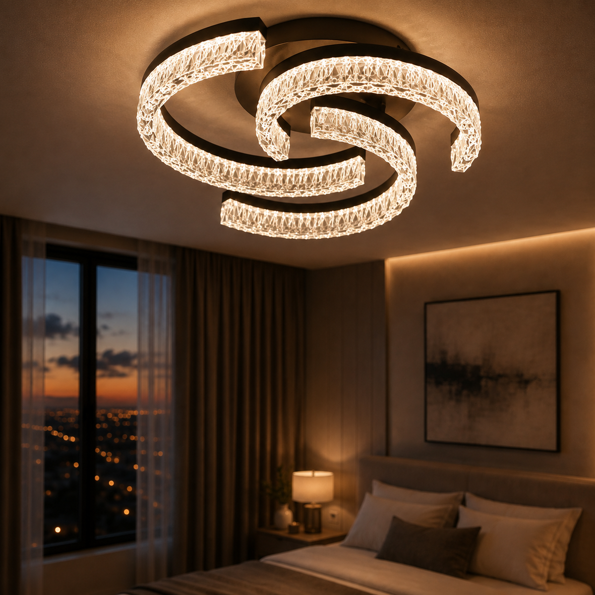 Осветително тяло LED SAARI Black еквивалент 250W с дистанционно